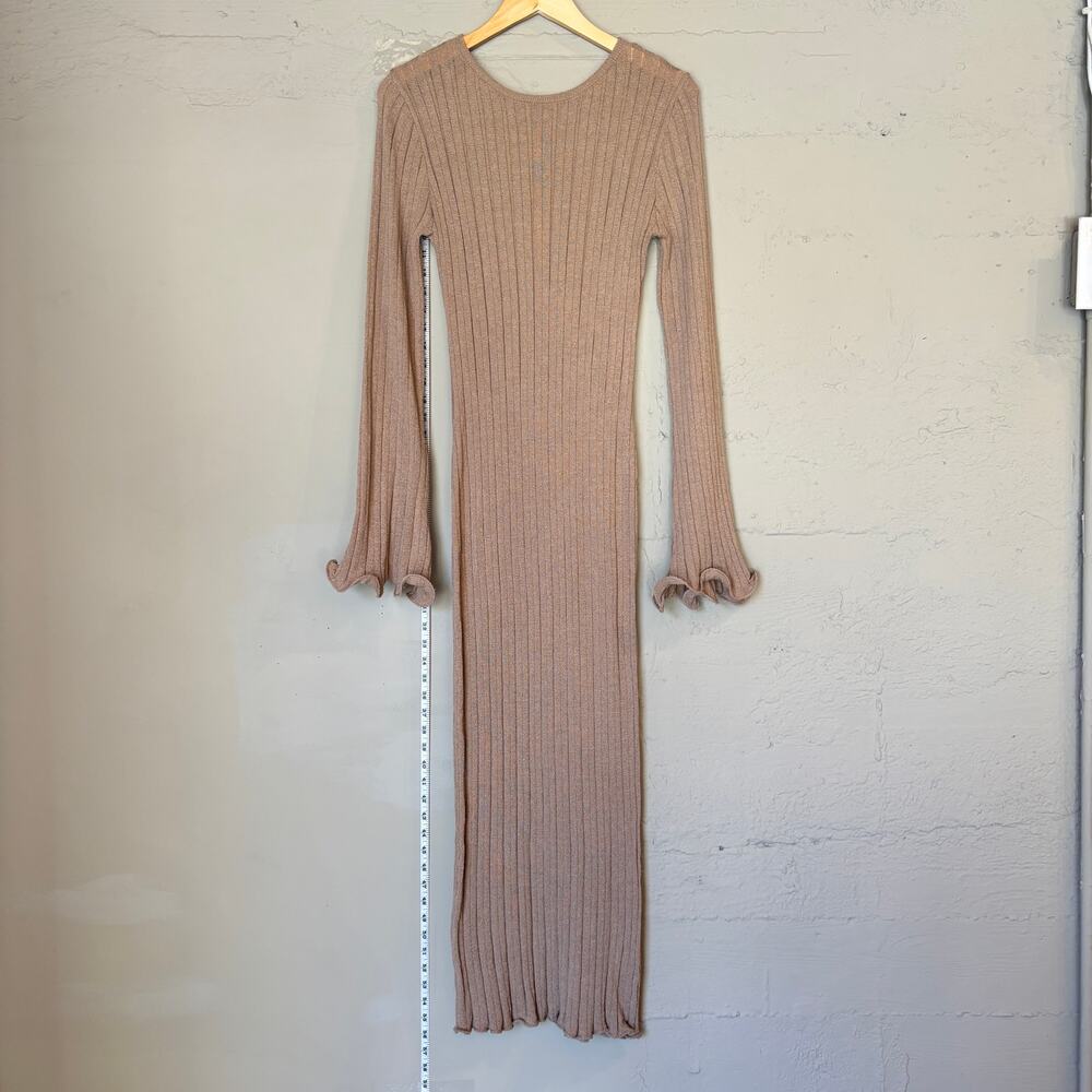 SNDYS REVOLVE Baha Long Sleeve Maxi Dress in Tan Women's Medium - Picture 2 of 10